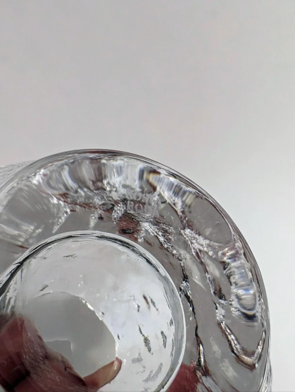Kosta Boda Set of 2 Snowball Votive Candle Holders Crystal Art Glass Ice